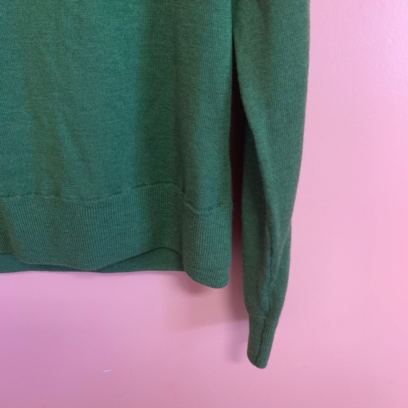J Crew Merino Wool Army Green Crew Sweater - Picture 4 of 6